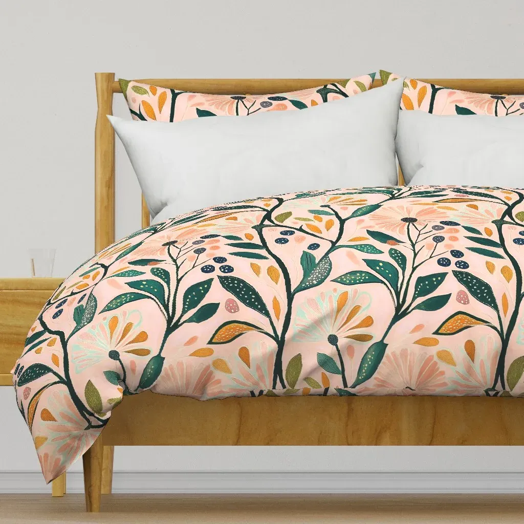Abstract Floral Duvet Cover - Pink product
