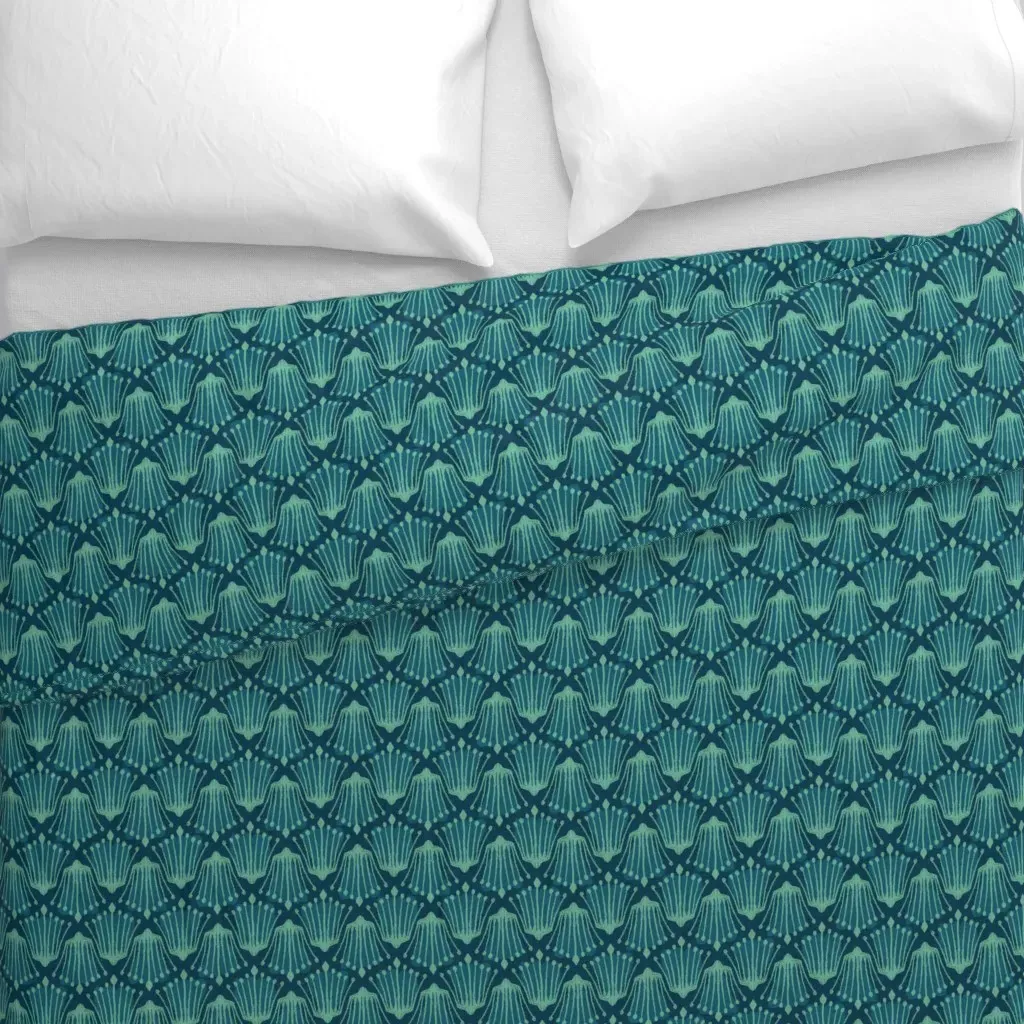 Abstract Floral Stems Duvet Cover - Teal alternate view