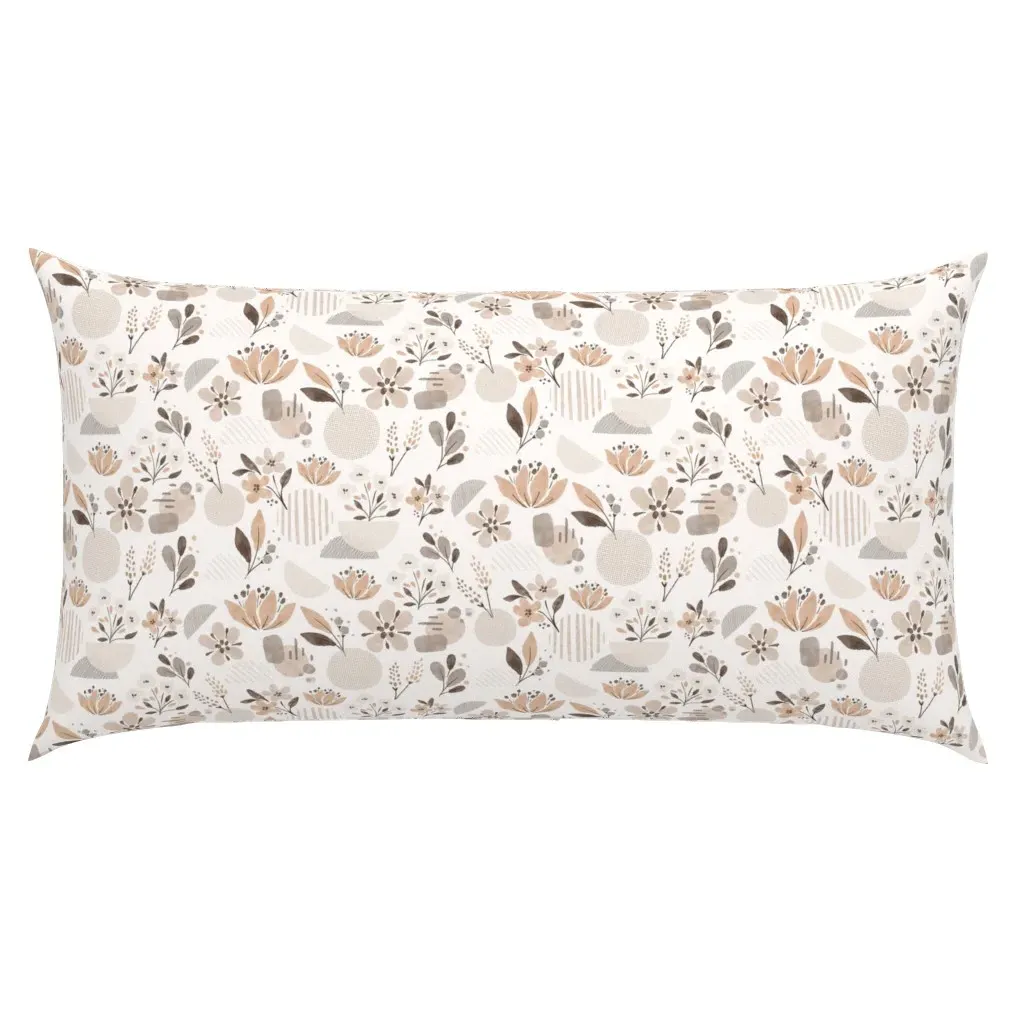 Abstract Florals King Pillow Sham - Beige product