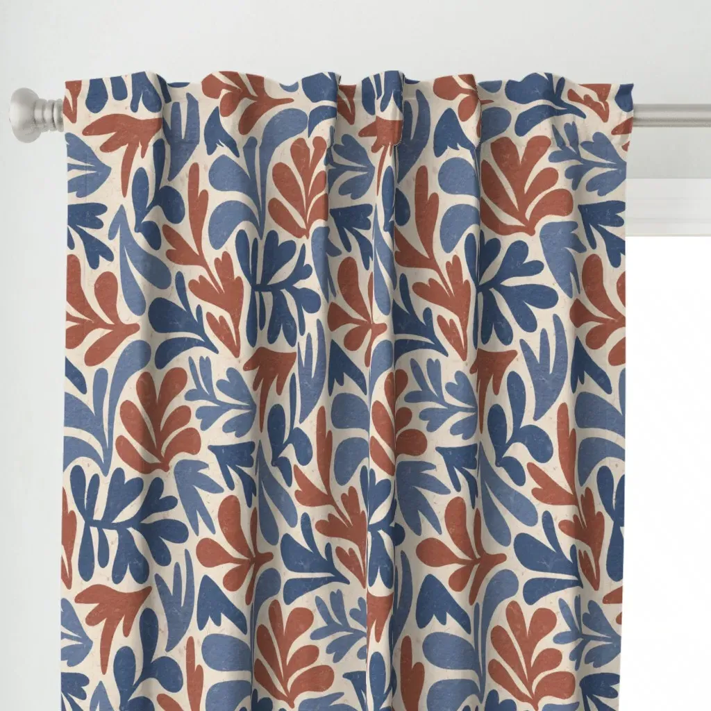 Abstract Flower Paper Cut Curtain Panel - Dusty Rose alternate view