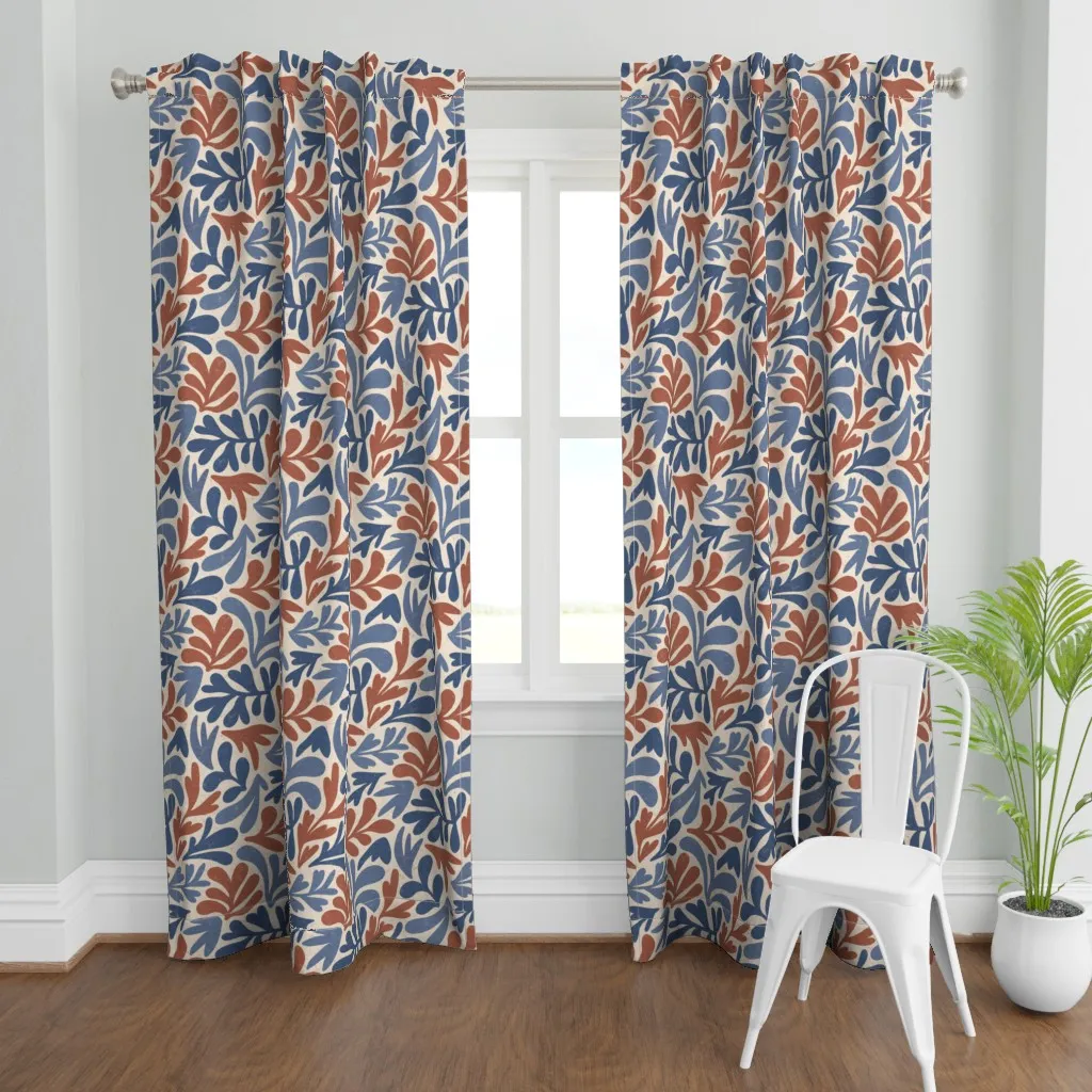 Abstract Flower Paper Cut Curtain Panel - Dusty Rose product