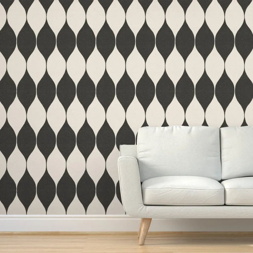 Abstract Geometric Peel and Stick Wallpaper - Black product