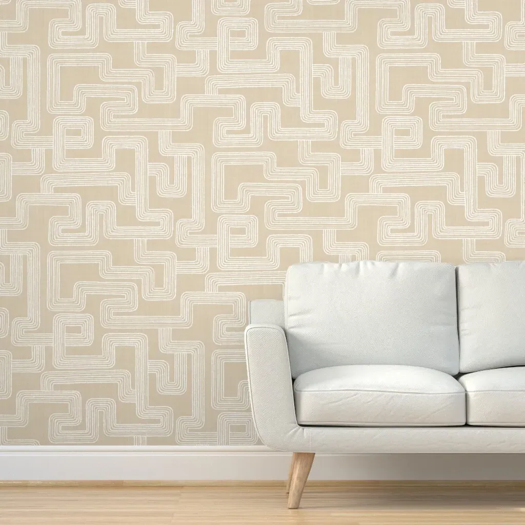 Abstract Highway Peel and Stick Wallpaper - Beige product