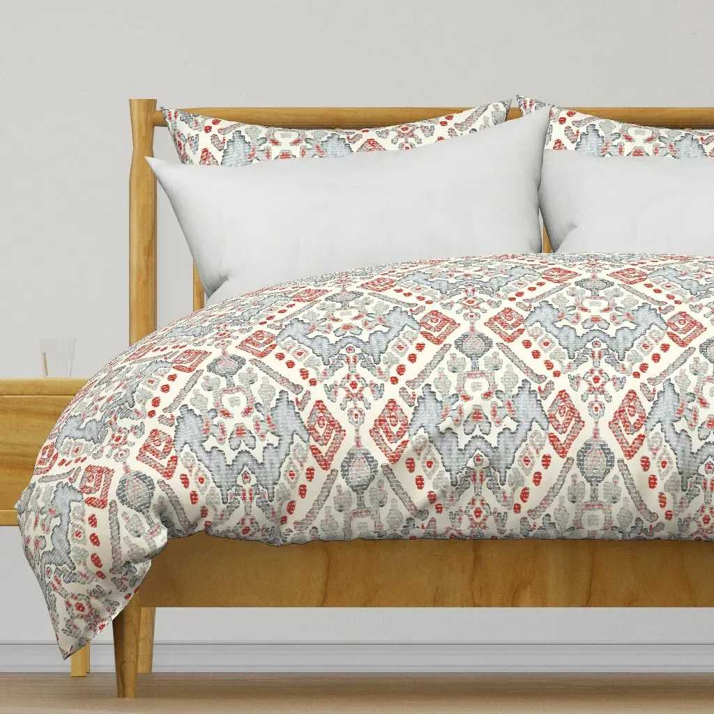 Abstract Kelim Pattern Duvet Cover - Dusty Rose product