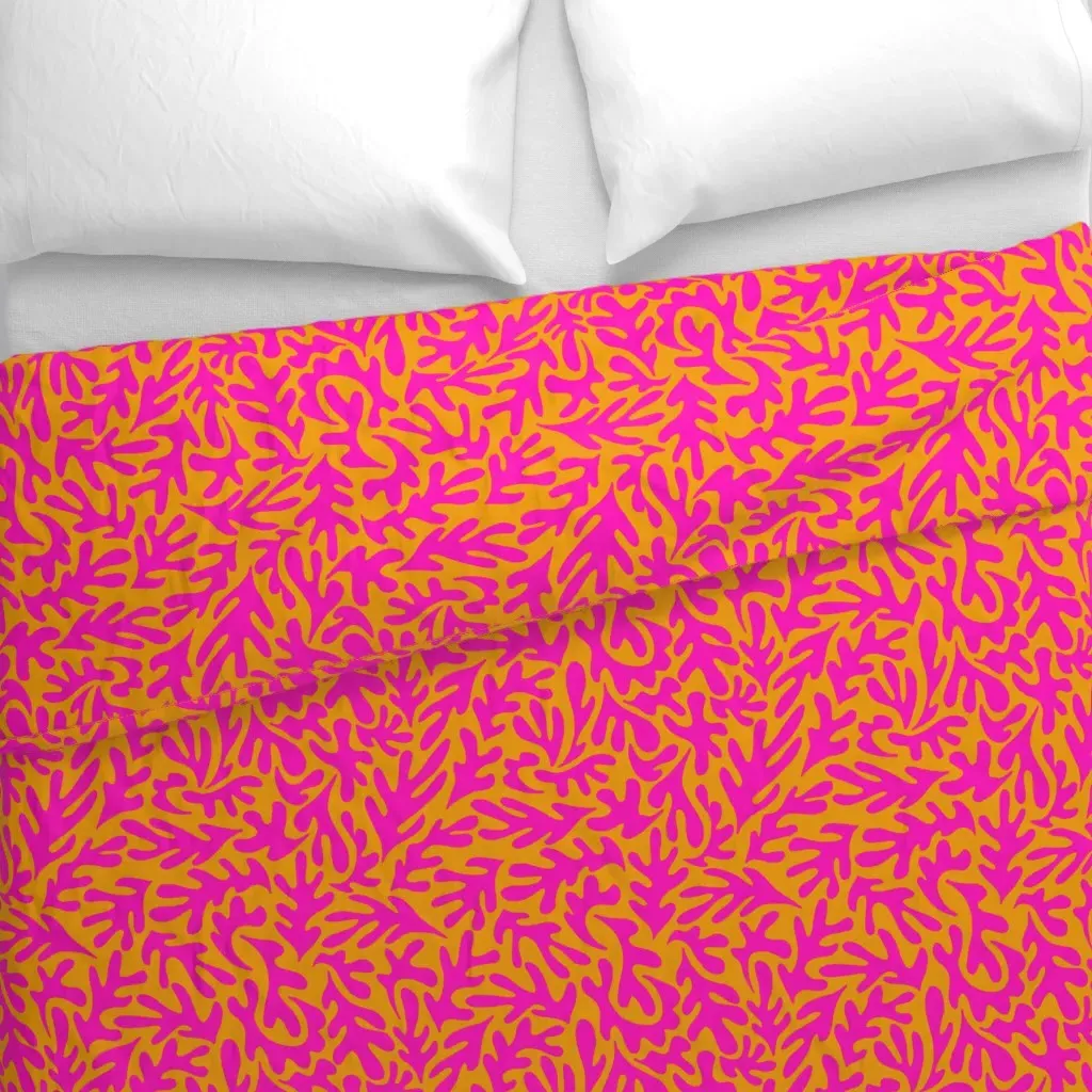 Abstract Leaves Duvet Cover - Pink alternate view