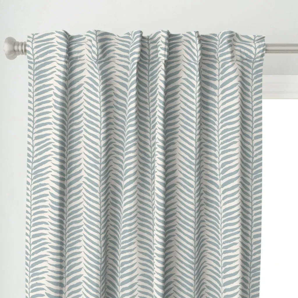 Abstract Linen Textured Curtain Panel - Blue alternate view