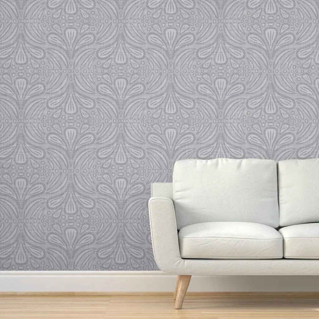 Abstract Linen Textured Drops Peel and Stick Wallpaper - Grey product