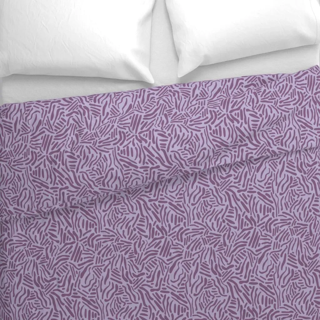 Abstract Lines Duvet Cover - Dusty Purple alternate view