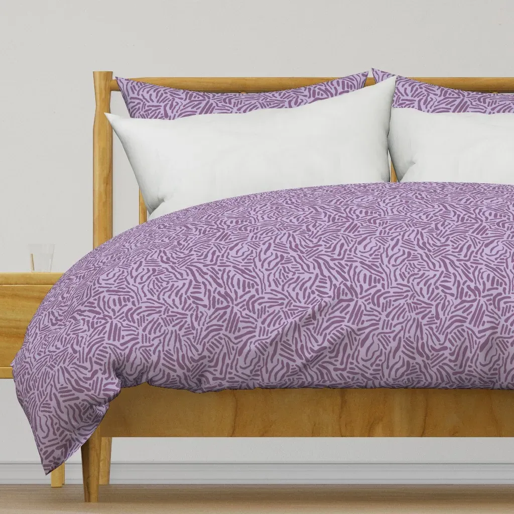 Abstract Lines Duvet Cover - Dusty Purple product