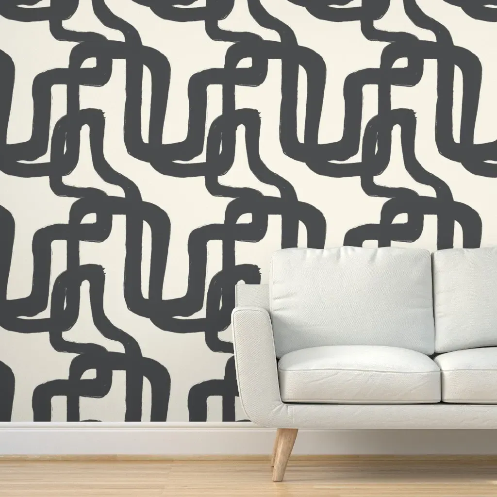 Abstract Lines Peel and Stick Wallpaper - Gray product
