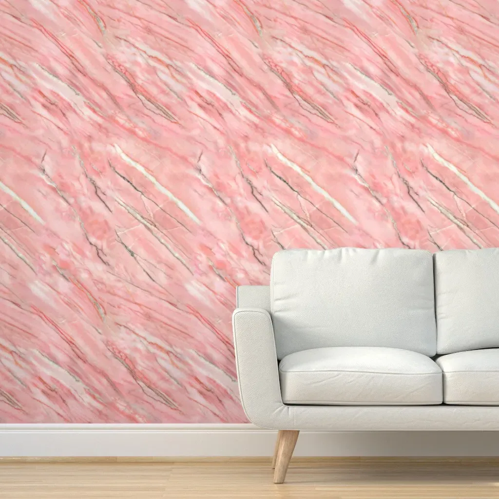 Abstract Marble Stone Peel and Stick Wallpaper - Pink product