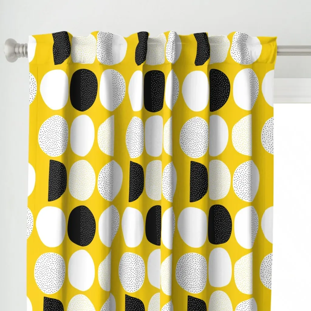 Abstract Moon Cycle Curtain Panel - White alternate view
