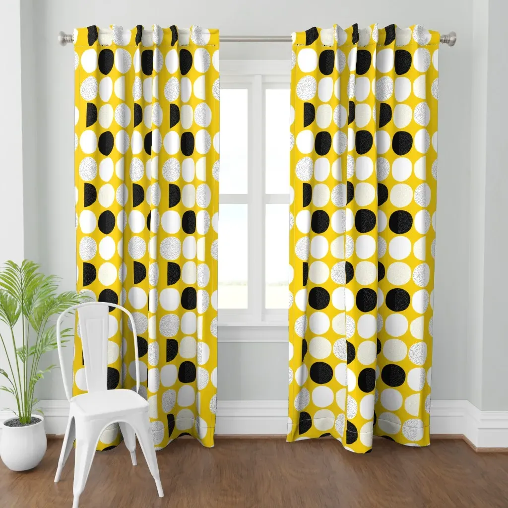 Abstract Moon Cycle Curtain Panel - White product
