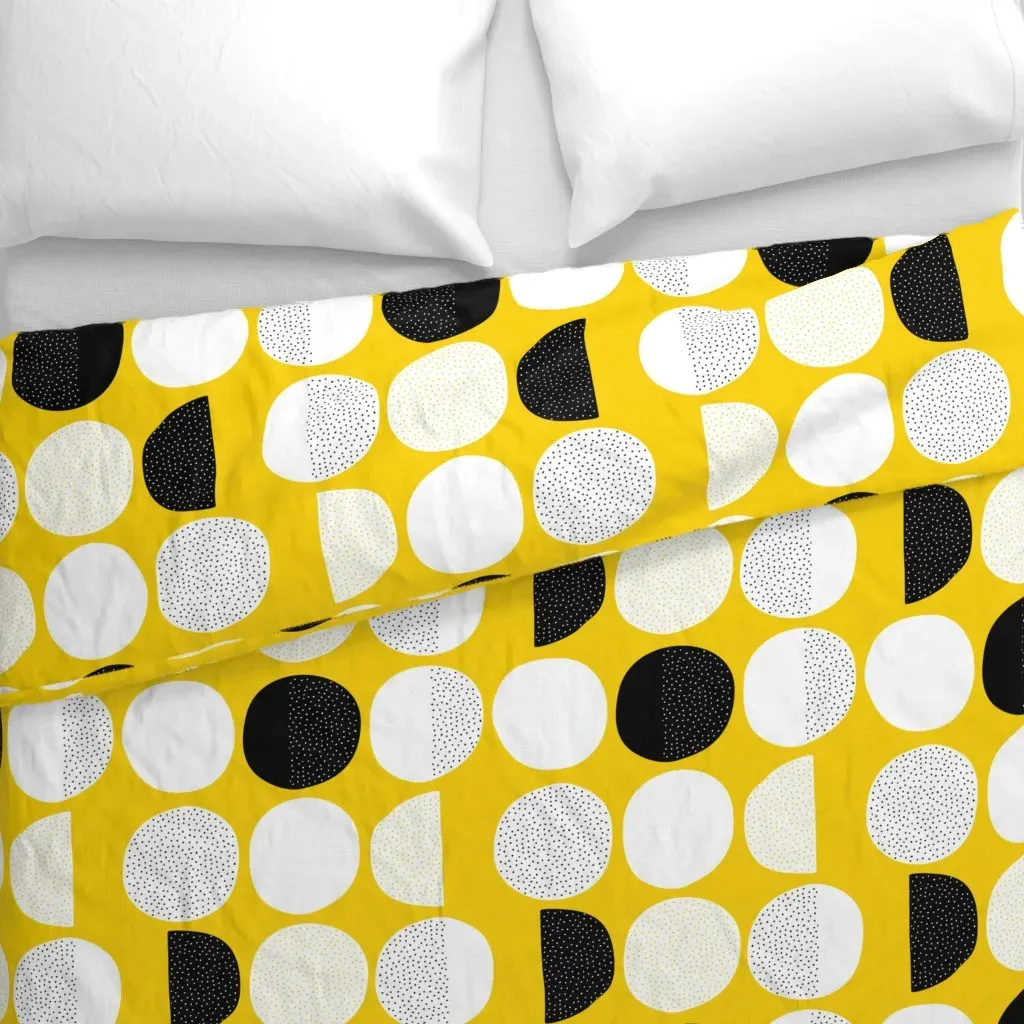 Abstract Moon Cycle Duvet Cover - White alternate view