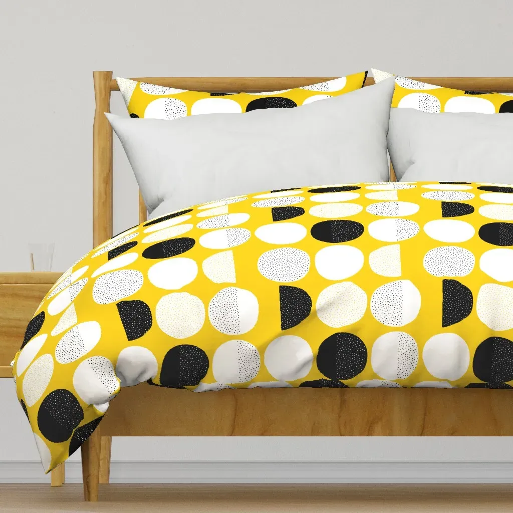 Abstract Moon Cycle Duvet Cover - White product