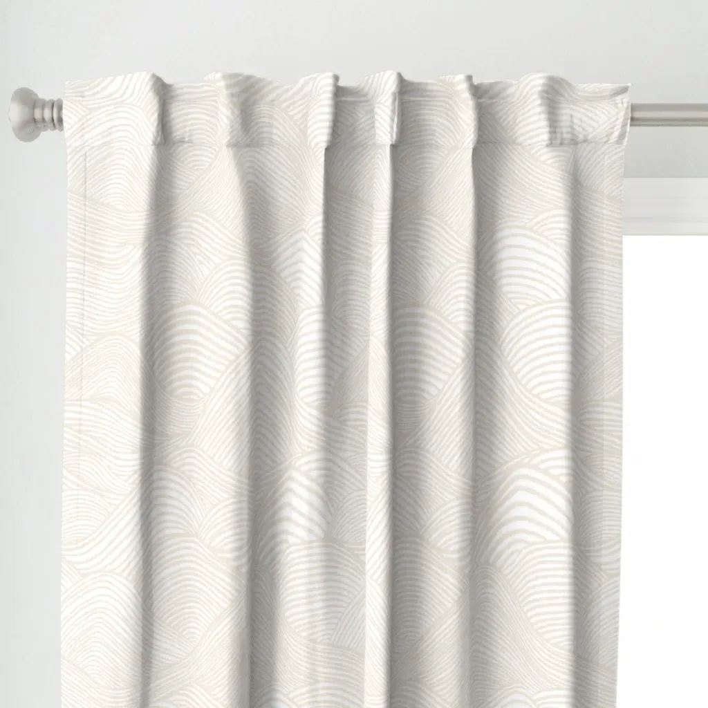 Abstract Ocean Curtain Panel - Beige alternate view