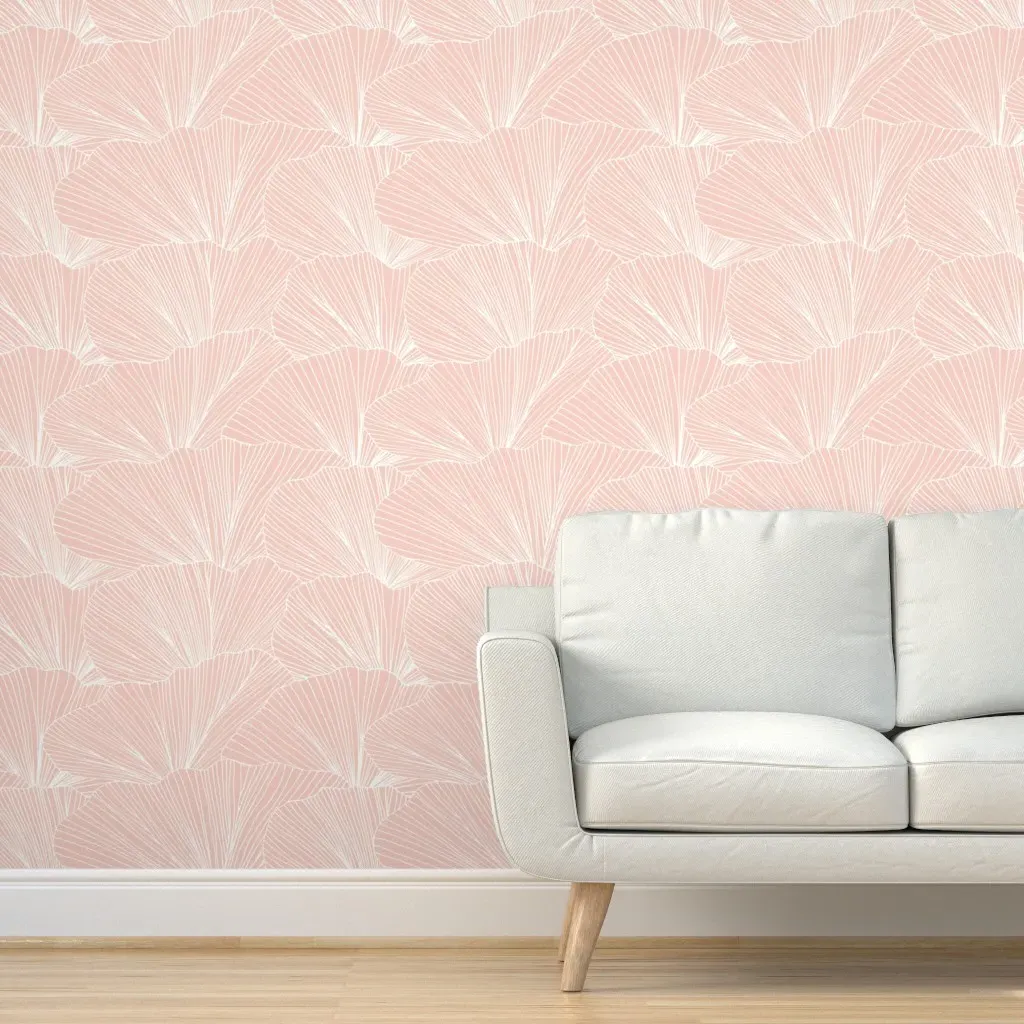 Abstract Organic Lines Peel and Stick Wallpaper - Blush Pink product