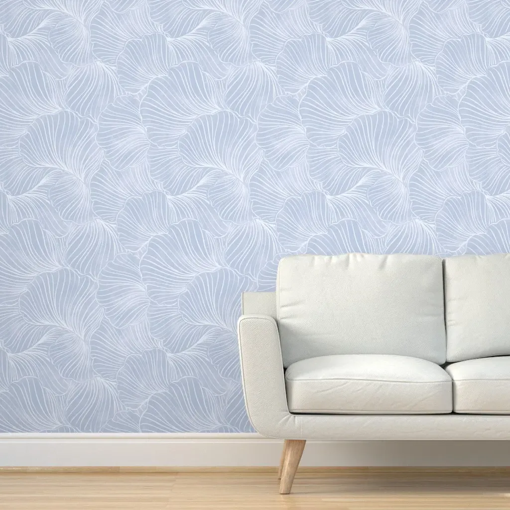 Abstract Organic Waves Peel and Stick Wallpaper - Light Blue product