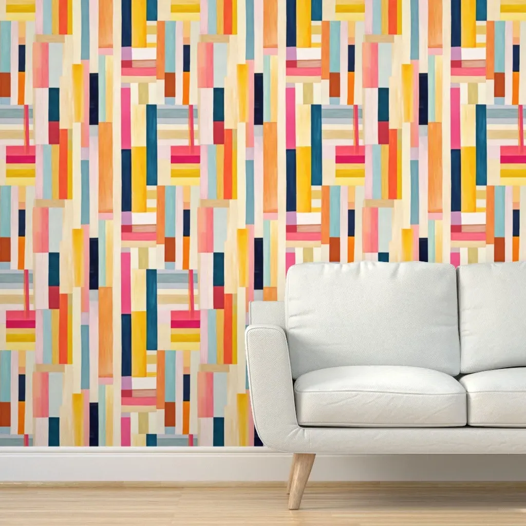 Abstract Painting Peel and Stick Wallpaper - Yellow-Orange product