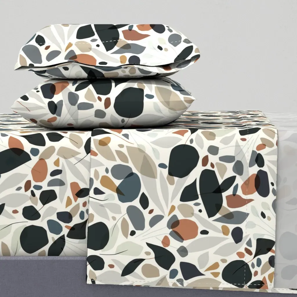 Abstract Petal Burst King Sheet Set - Black product