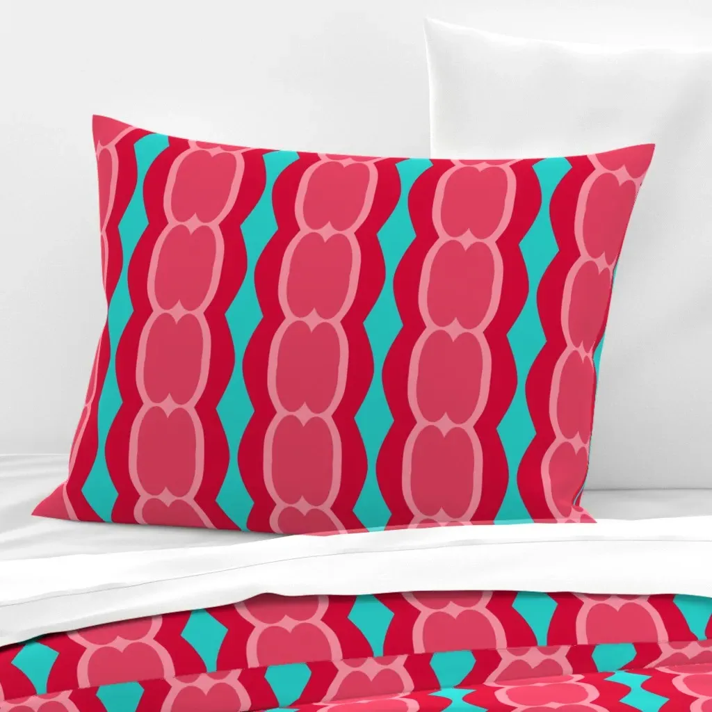 Abstract Standard Knife Edge Cushion Cover - Red, Cotton Sateen product