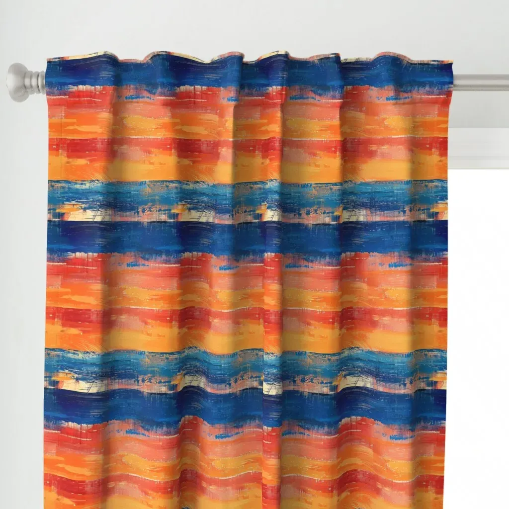 Abstract Sunset Curtain Panel - Orange alternate view