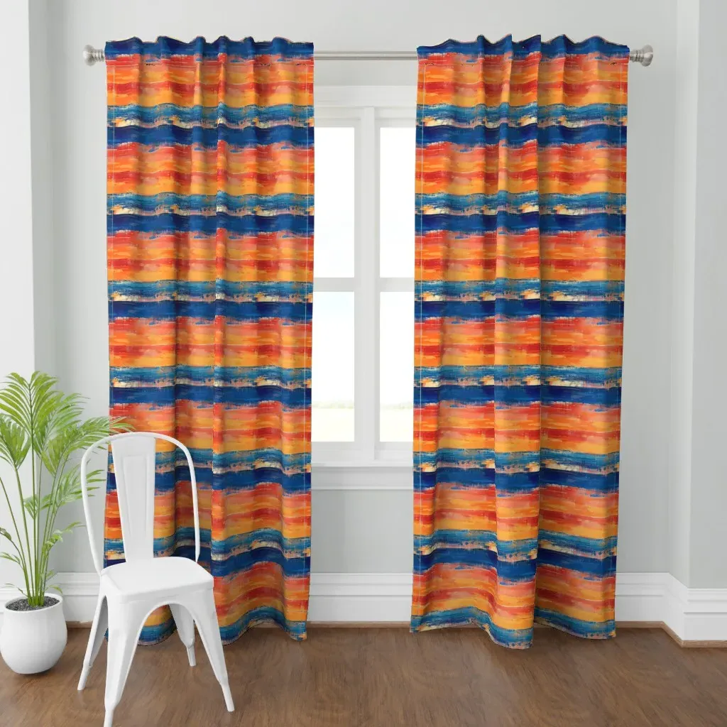 Abstract Sunset Curtain Panel - Orange product