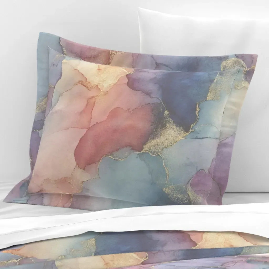 Abstract Texture 026 Standard Flanged Cushion Cover - Soft Blue, Cotton Sateen product