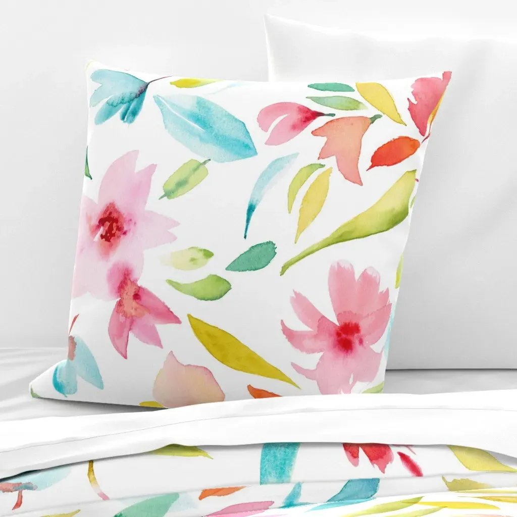 Abstract Watercolour Floral XL Euro Pillow Sham - Pink product
