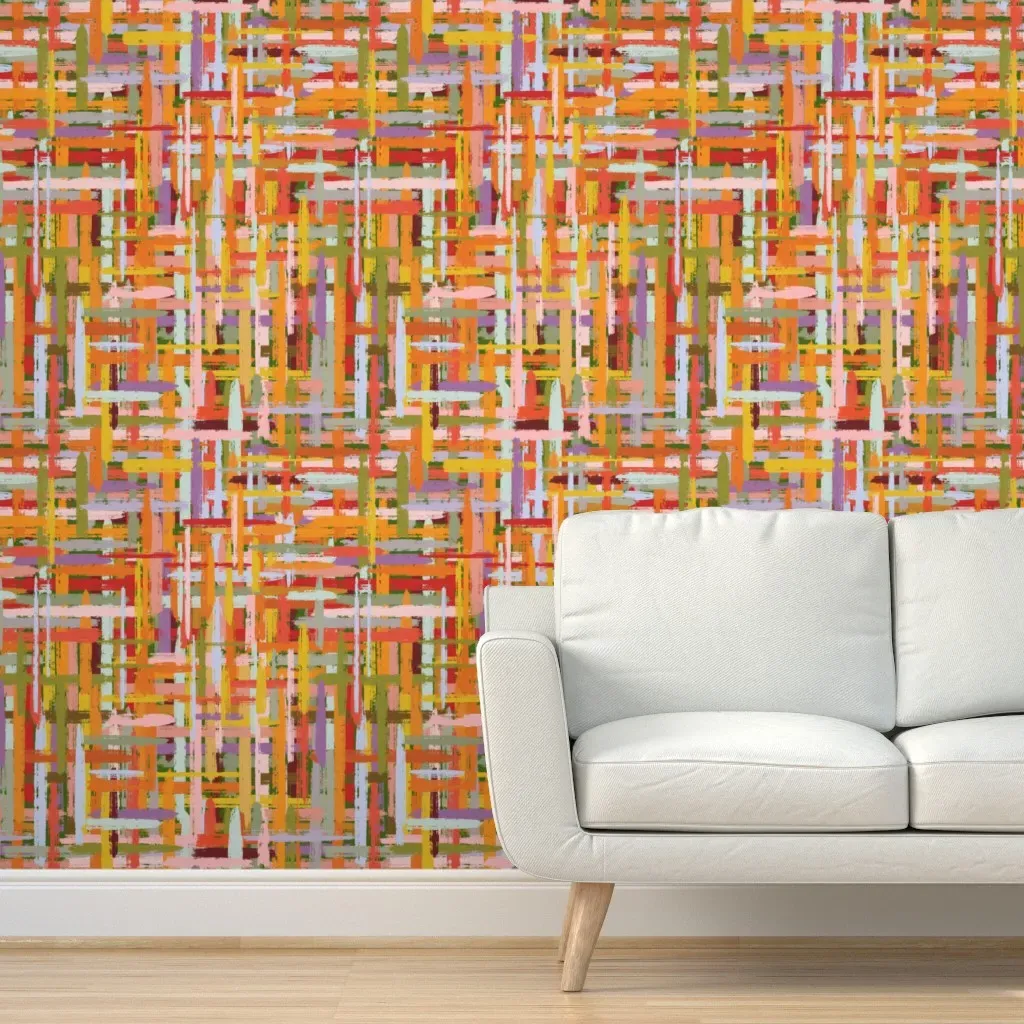 Abstract Weaving Peel and Stick Wallpaper - Orange product
