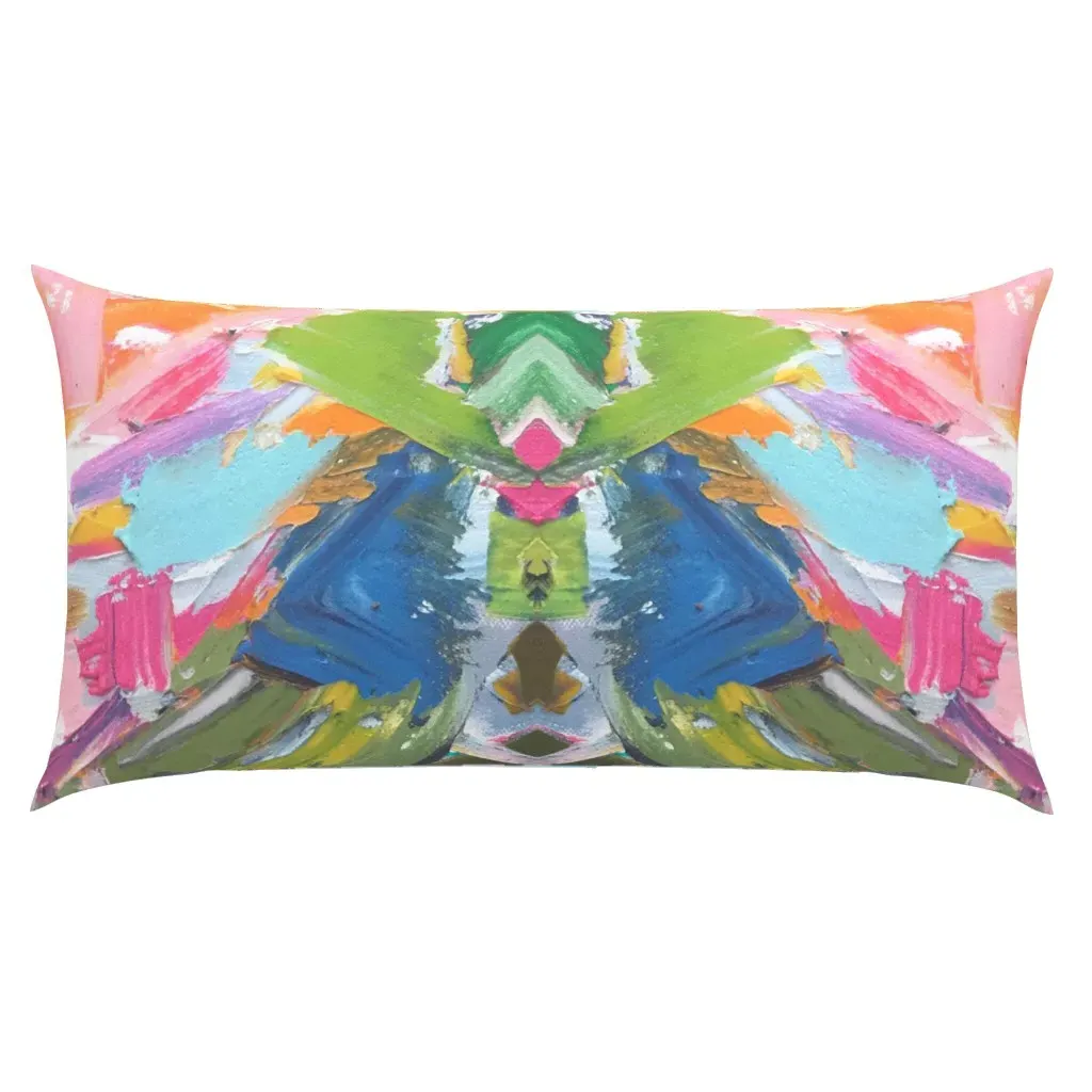 Abstracted Painted Landscape In Spring King Pillow Sham - Yellow product