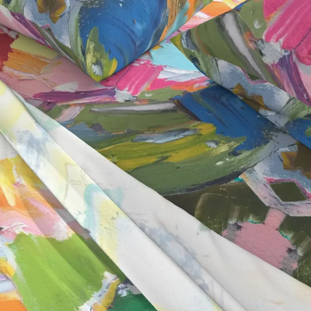Abstracted Painted Landscape In Spring King Sheet Set - Yellow alternate view