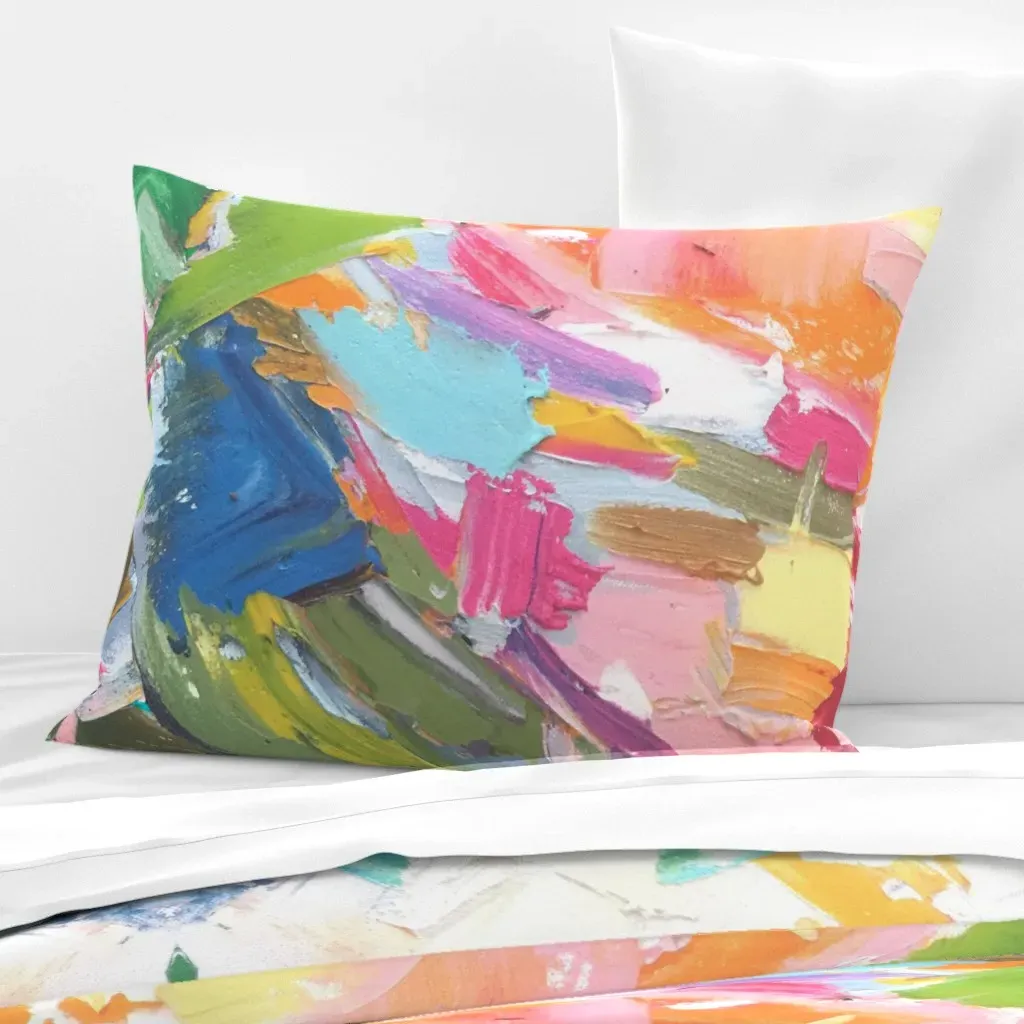 Abstracted Painted Landscape Standard Cushion Cover - Yellow, Cotton Sateen product