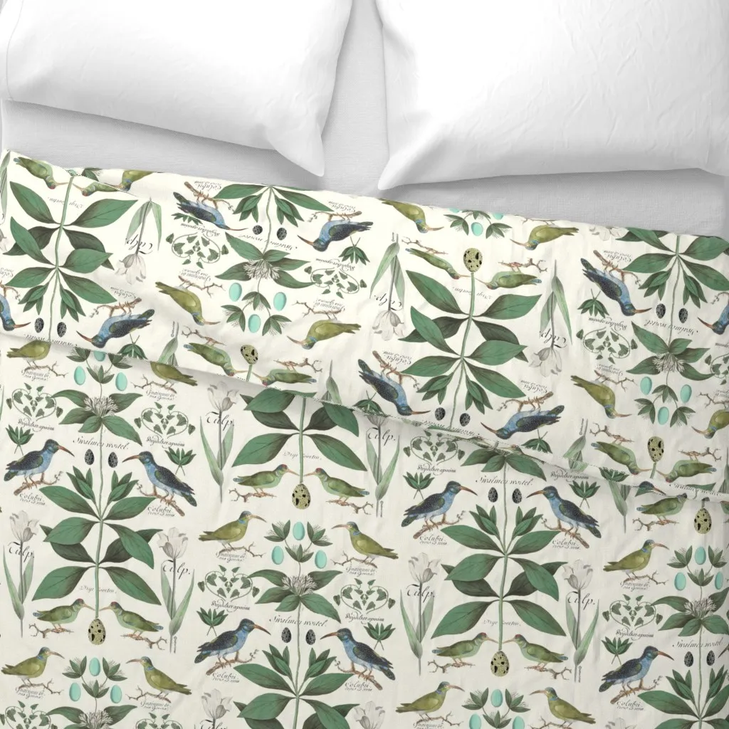Abundance White Tulips Duvet Cover - Green alternate view