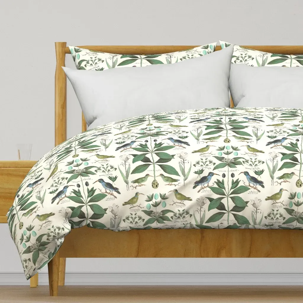 Abundance White Tulips Duvet Cover - Green product