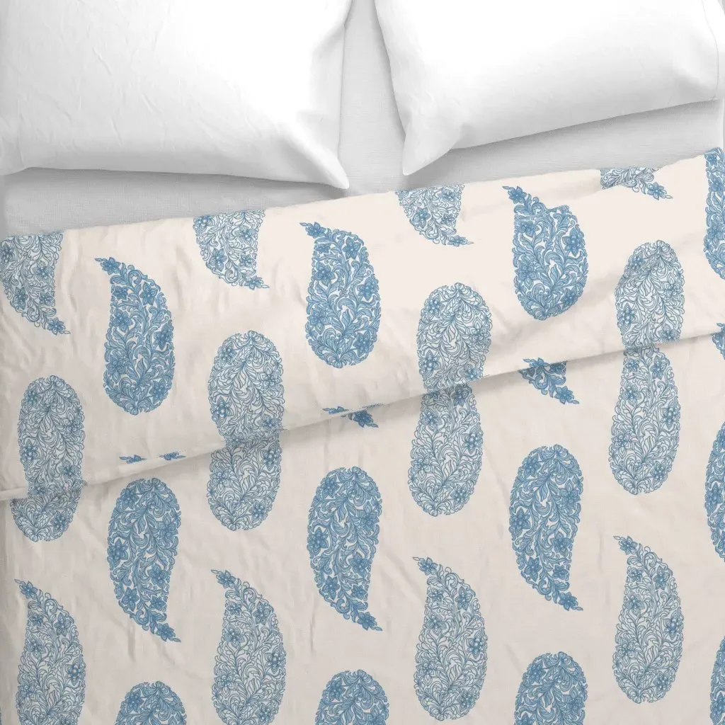 Ac2526Ahalf Filled Paisley Duvet Cover - Dusty Blue alternate view