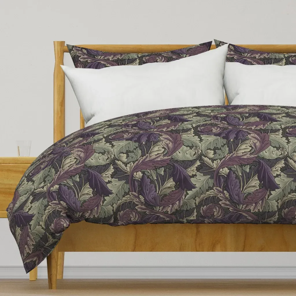 Acanthus in Plum & Barley Duvet Cover - Purple product