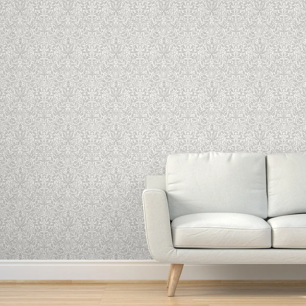 Acorn Arts & Crafts Small Peel and Stick Wallpaper - Silver Grey product