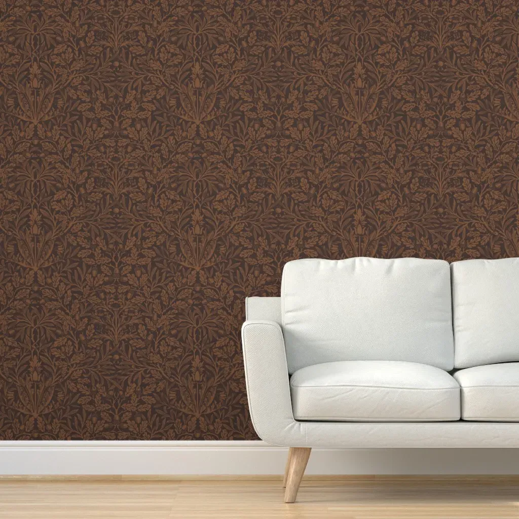 Acorn Damask Peel and Stick Wallpaper - Brown product