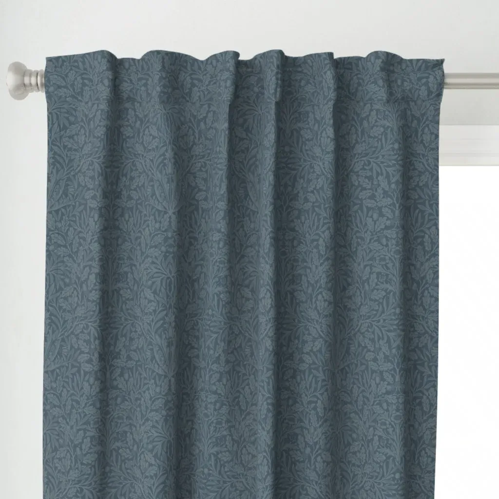 Acorn In Blue Shadow Curtain Panel - Blue alternate view