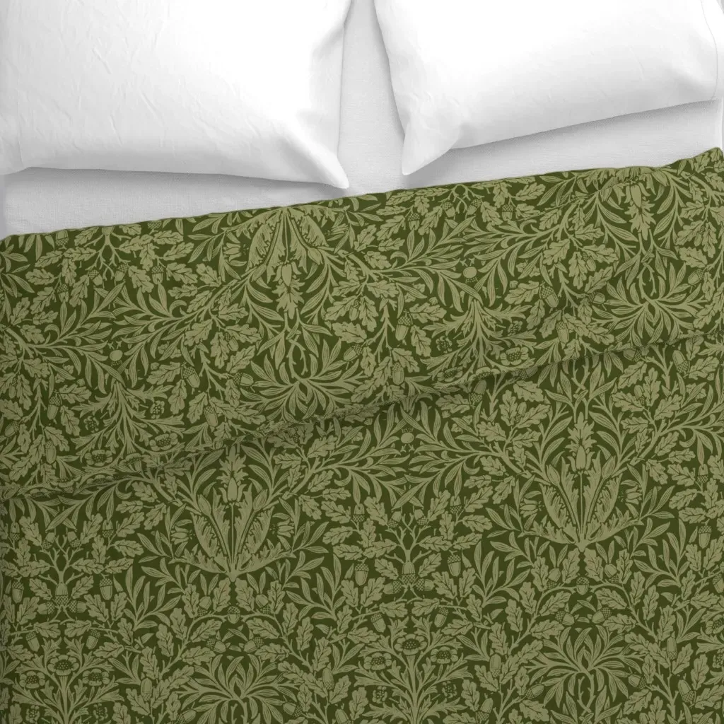 Acorn In Moss Duvet Cover - Olive Green alternate view