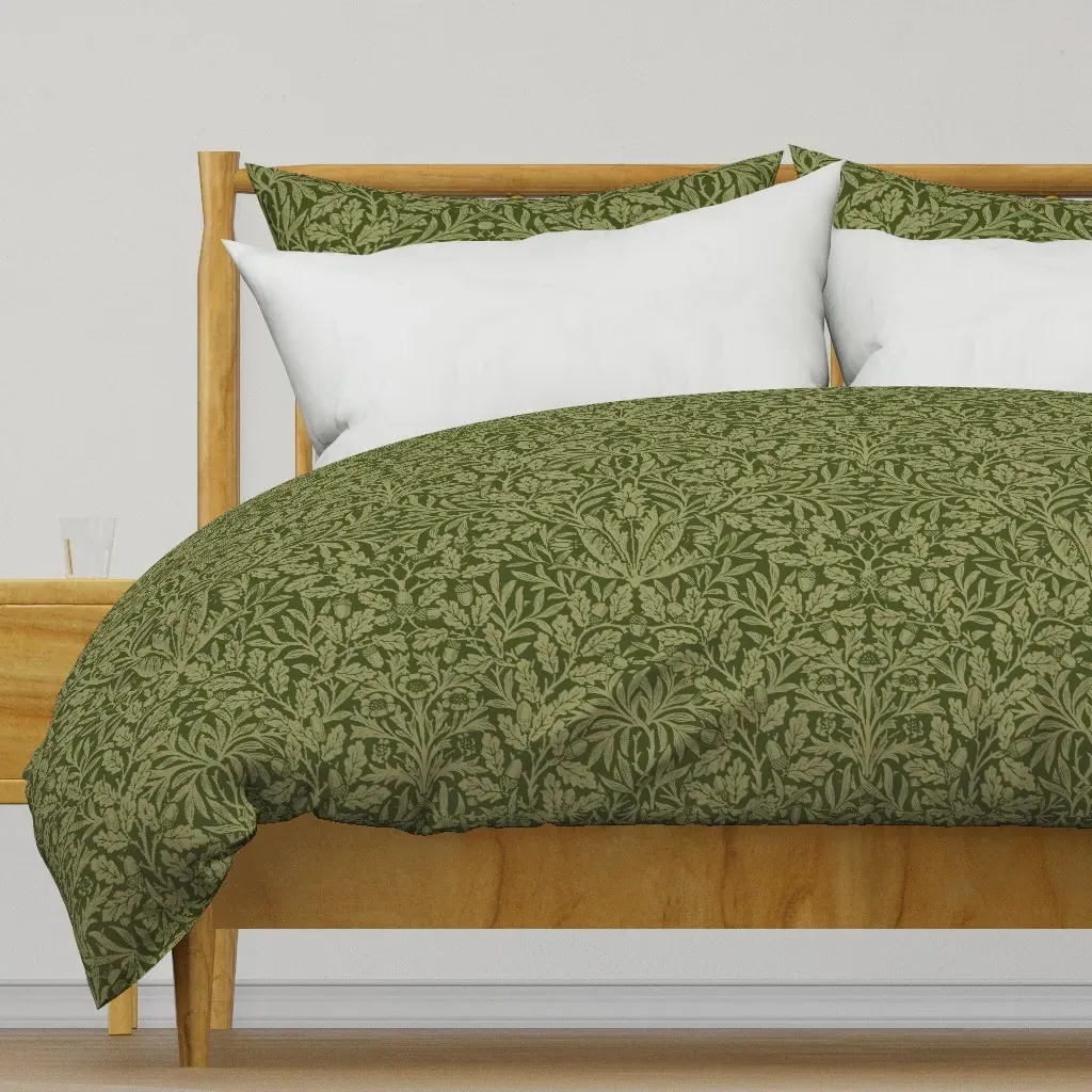 Acorn In Moss Duvet Cover - Olive Green product