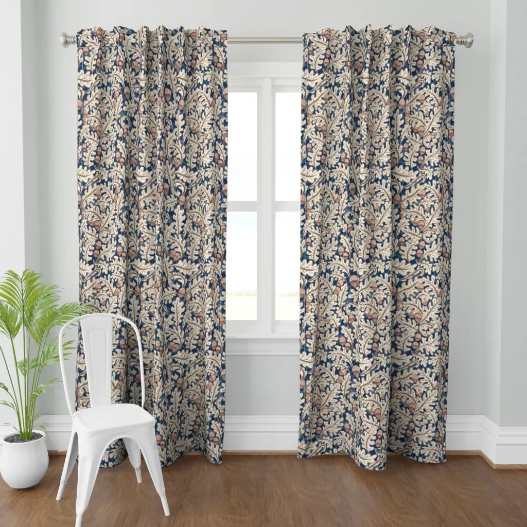 Acorns And Oak Leaves Curtain Panel - Beige product
