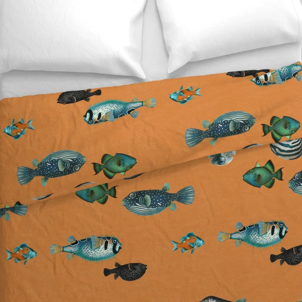 Acquario Fish Duvet Cover - Orange alternate view