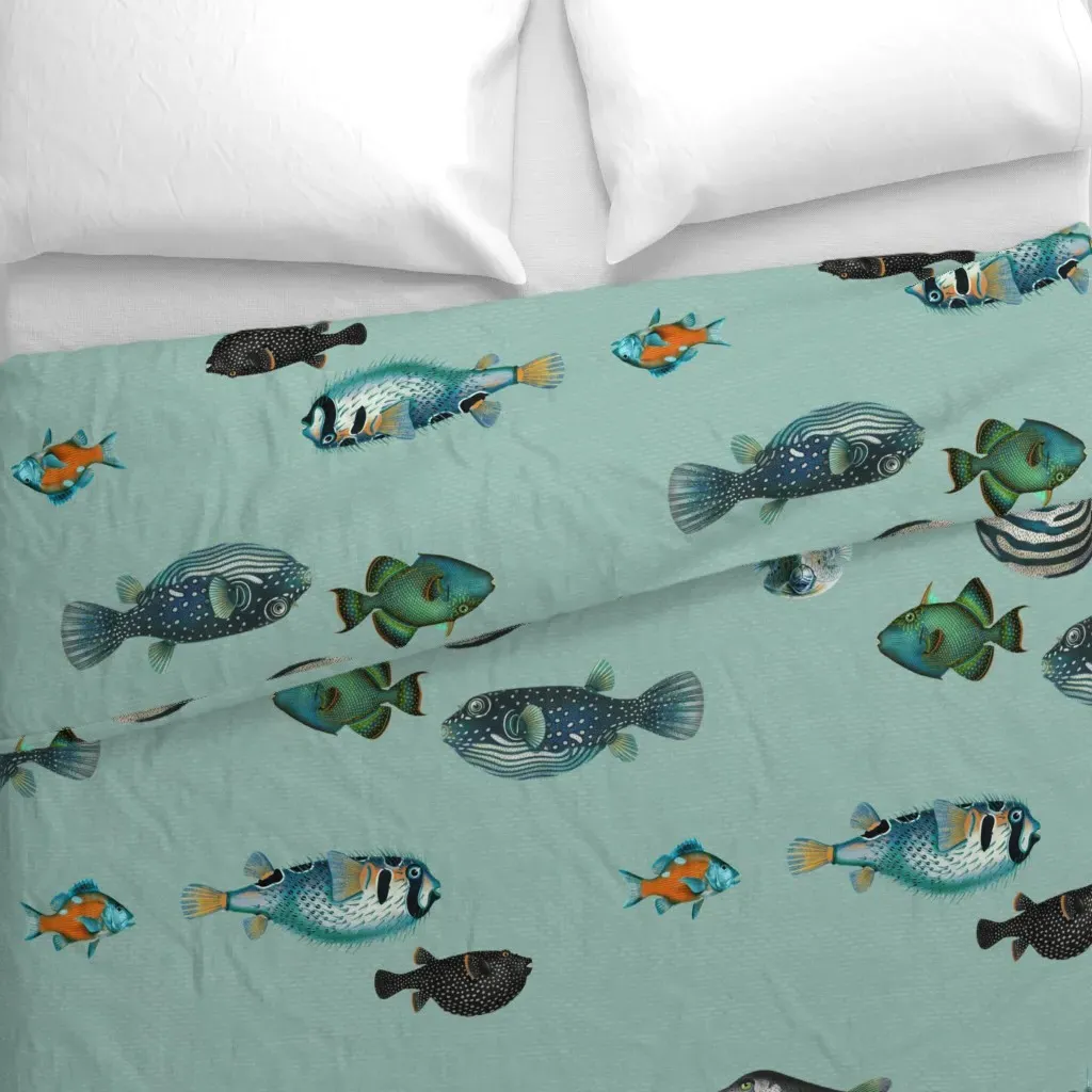 Acquario Fish Duvet Cover - Teal alternate view