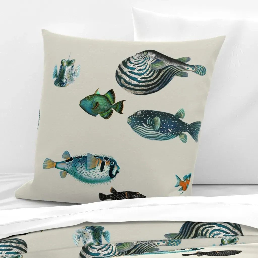 Acquario Fish Euro Pillow Sham - Teal product