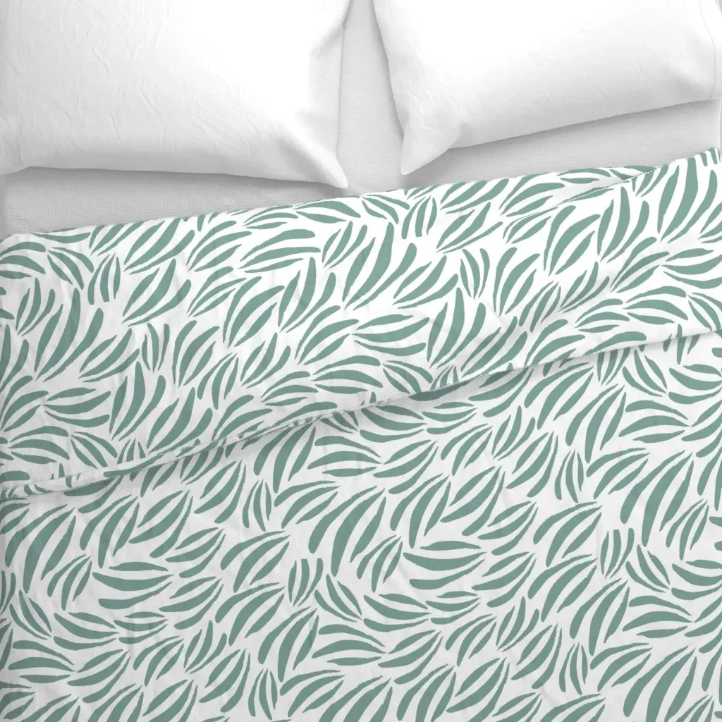 Acrylic Paint Daubs Duvet Cover - Sage Green alternate view