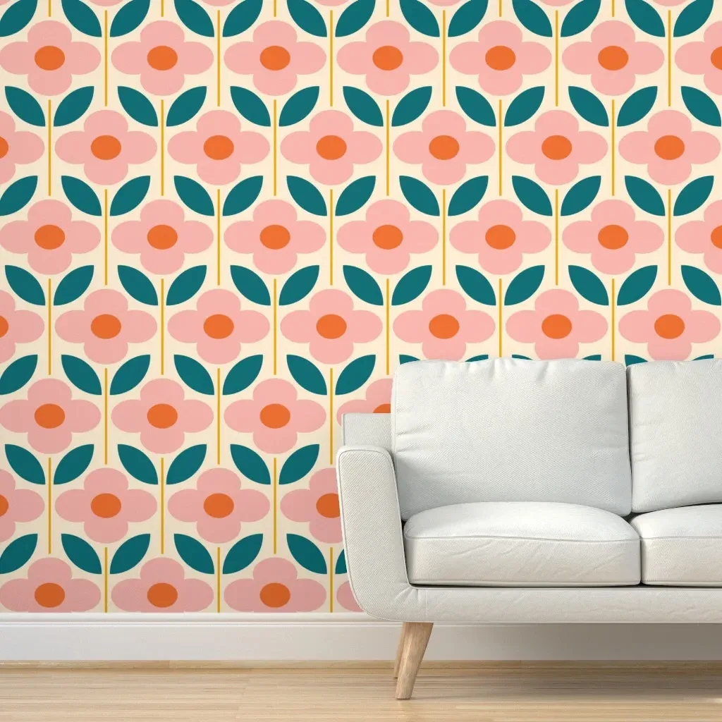 Adeline Peel and Stick Wallpaper - Pink, Orange product