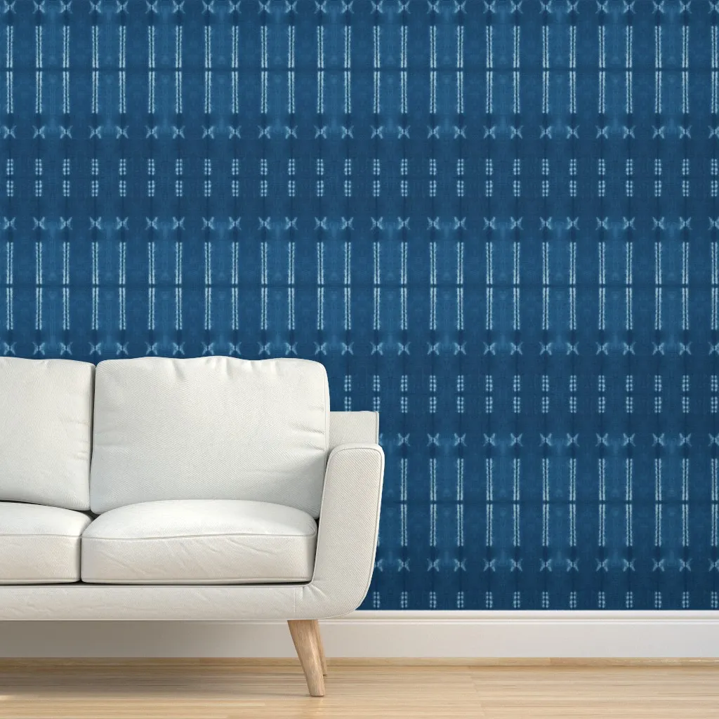 Adire Mudcloth Peel and Stick Wallpaper - Blue, Indigo product