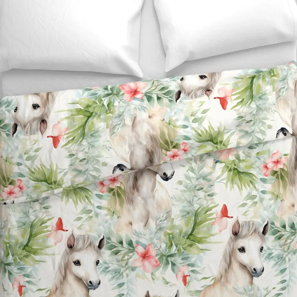 Adorable Baby Animal Seamless Duvet Cover - White alternate view